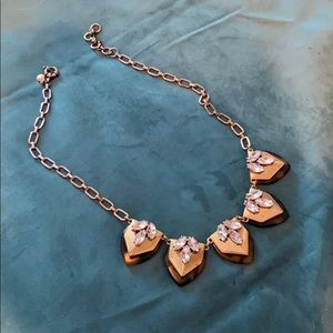 JCrew Tortoise and crystal statement necklace